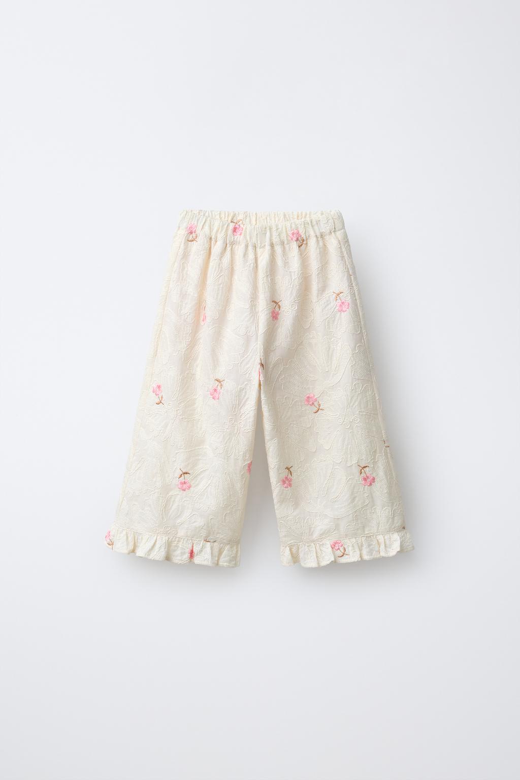 БРЮКИ С ВЫШИВКОЙ ЦВЕТОВ