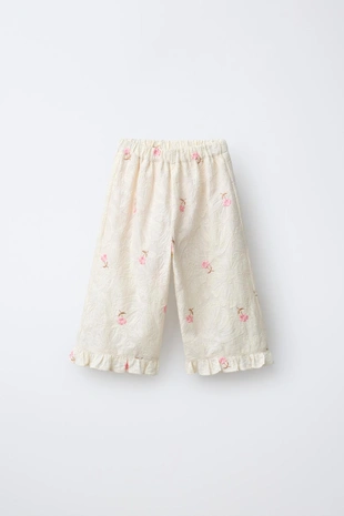 Брюки с вышивкой цветов- Заказать в России