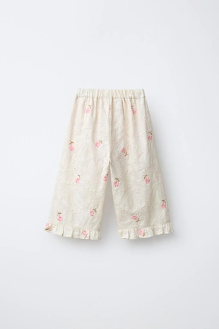 Брюки с вышивкой цветов- Заказать в России