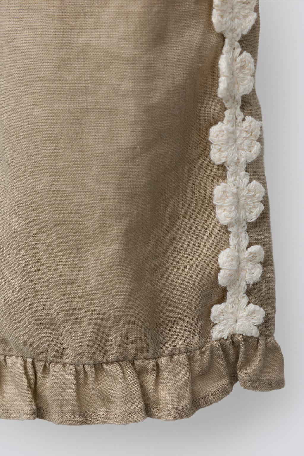 БРЮКИ ИЗ ЛЬНА С ВЫШИТЫМИ ЦВЕТАМИ