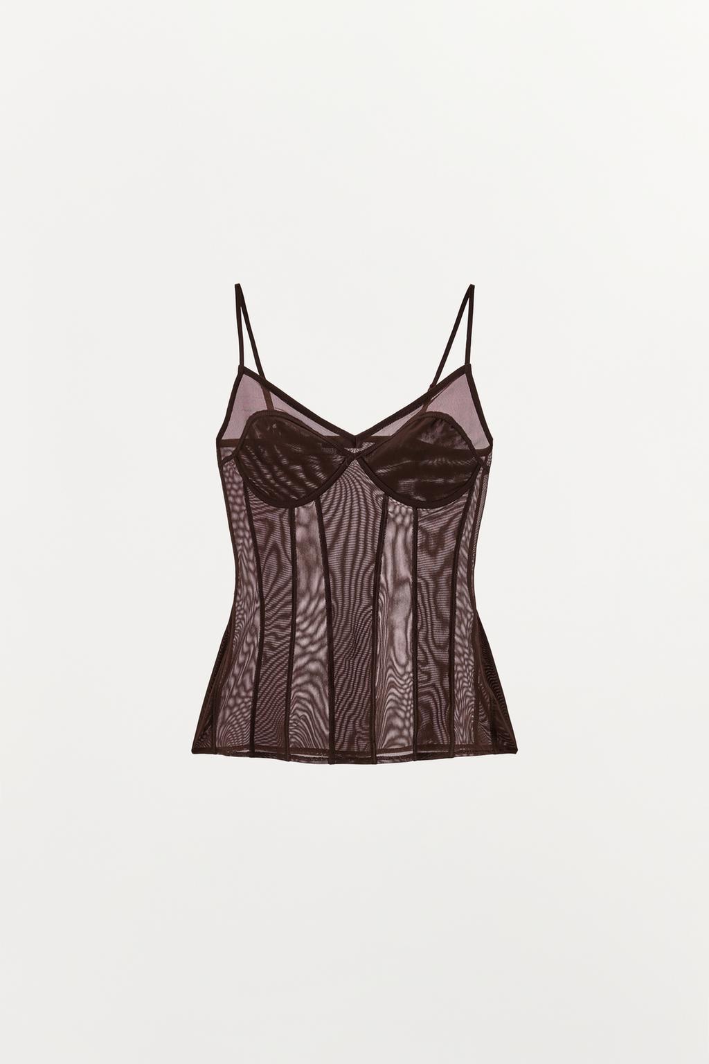 ТОП ИЗ ПОЛУПРОЗРАЧНОЙ ТКАНИ В БЕЛЬЕВОМ СТИЛЕ