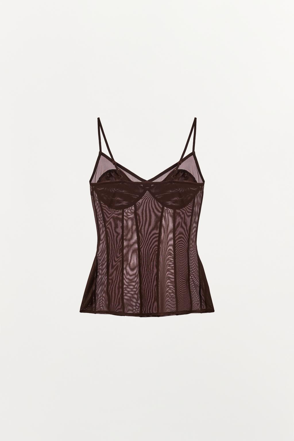 ТОП ИЗ ПОЛУПРОЗРАЧНОЙ ТКАНИ В БЕЛЬЕВОМ СТИЛЕ