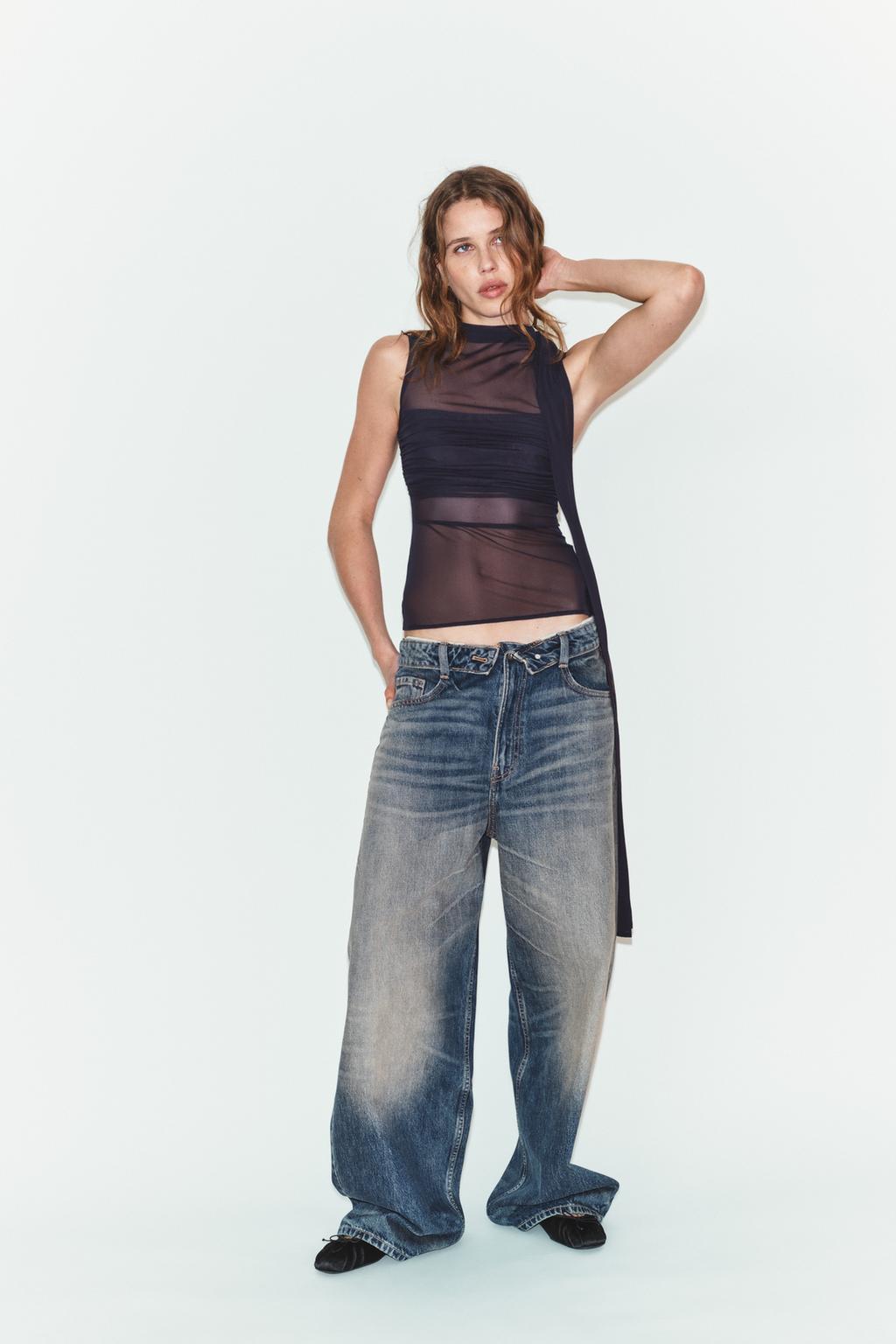 ТОП ИЗ ПОЛУПРОЗРАЧНОЙ ТКАНИ С ШАРФОМ