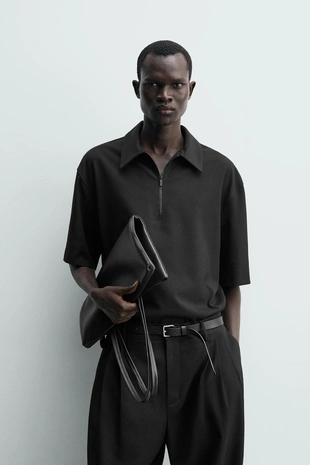 Техническое поло с молнией- Заказать в России