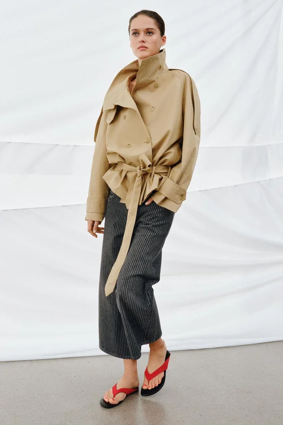 ДЖИНСЫ коллекция Zara «ZW» КЮЛОТЫ СО СРЕДНЕЙ ПОСАДКОЙ В ПОЛОСКУ
