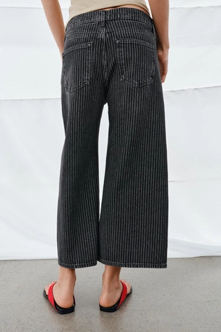 Джинсы ZW COLLECTION кюлоты со средней посадкой в полоску- Заказать в России