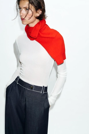 Широкие брюки с контрастными вставками- Заказать в России