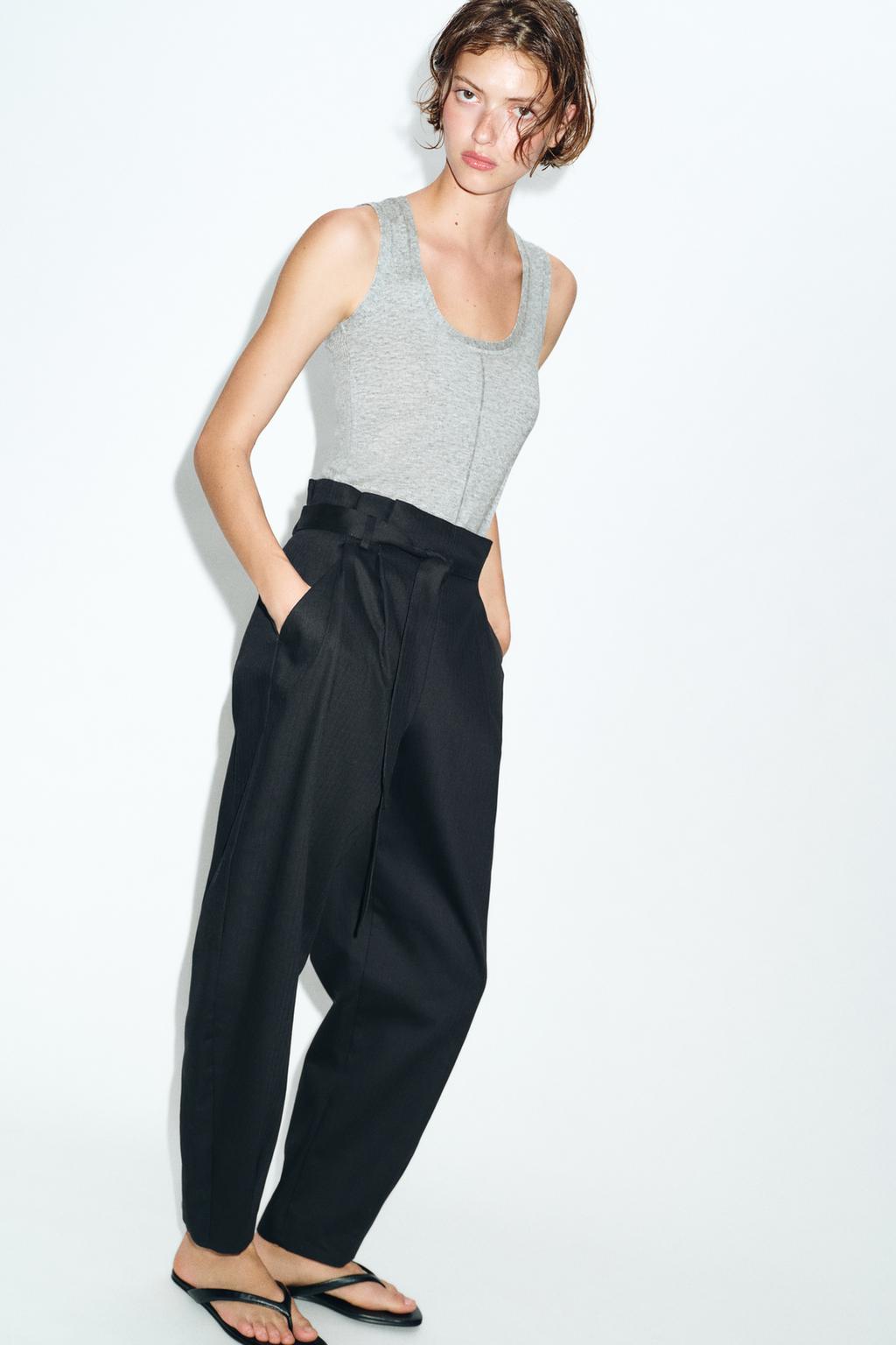 БРЮКИ PAPERBAG С РЕМНЕМ