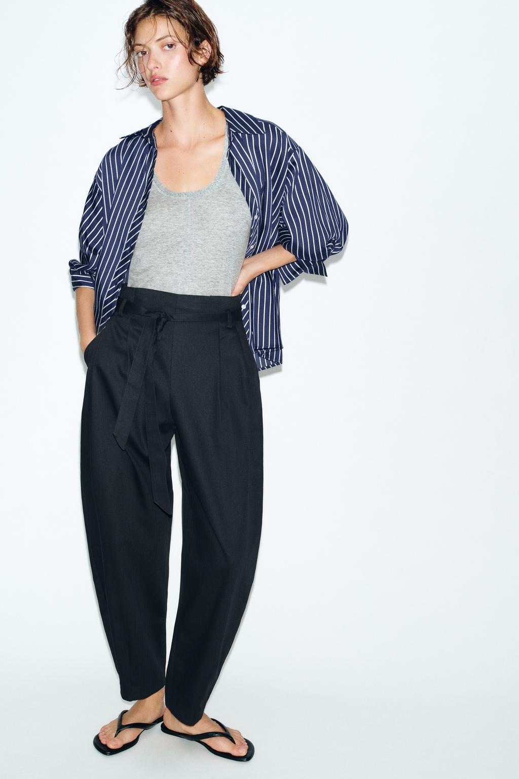 БРЮКИ PAPERBAG С РЕМНЕМ