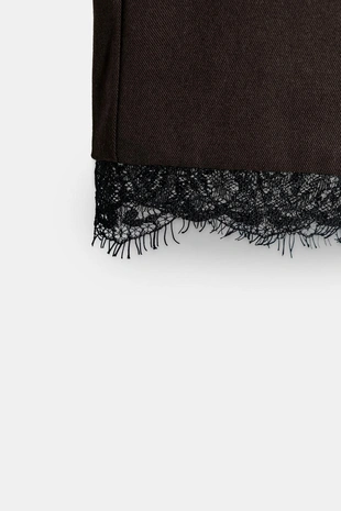 Брюки капри с кружевом- Заказать в России