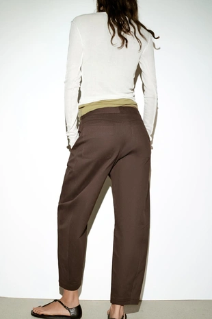 Брюки BARREL в елочку- Заказать в России