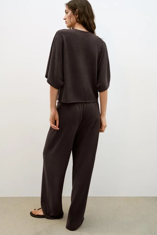 Брюки WIDE LEG из ткани в деревенском стиле- Заказать в России