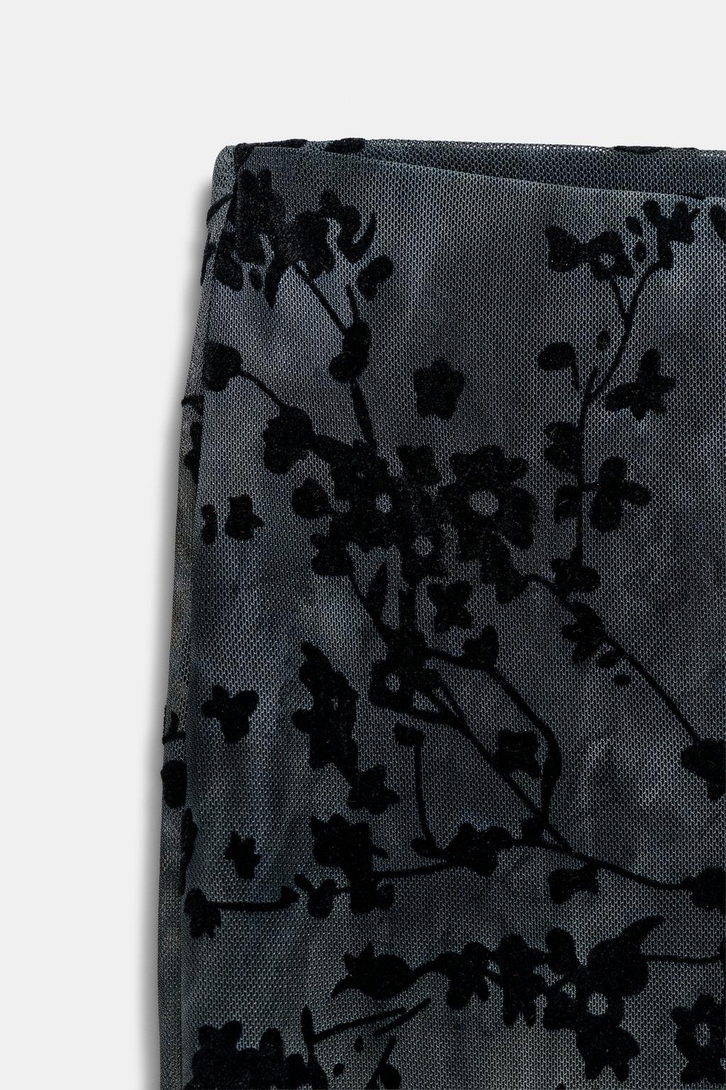 БРЮКИ FLARED ИЗ ФЛОКИРОВАННОГО ТЮЛЯ