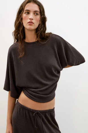 Топ в стиле рустик с короткими рукавами- Заказать в России