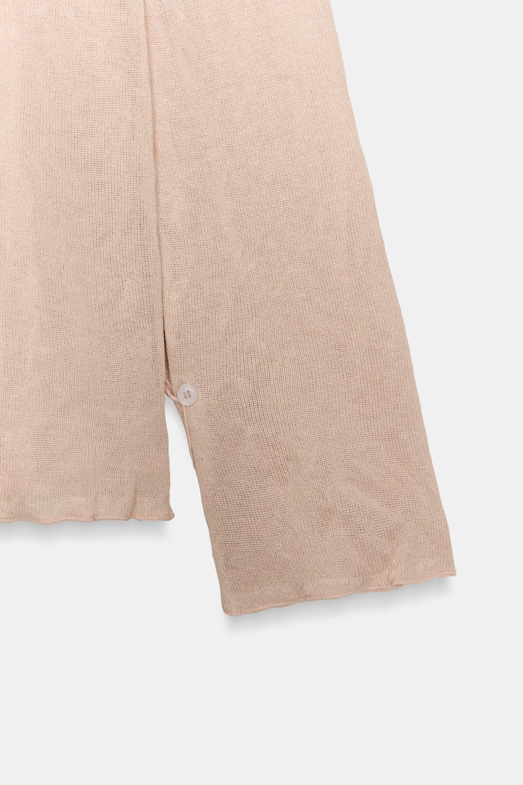 ВЯЗАНЫЙ СВИТЕР С БАНТОМ И ЖАТЫМ ЭФФЕКТОМ