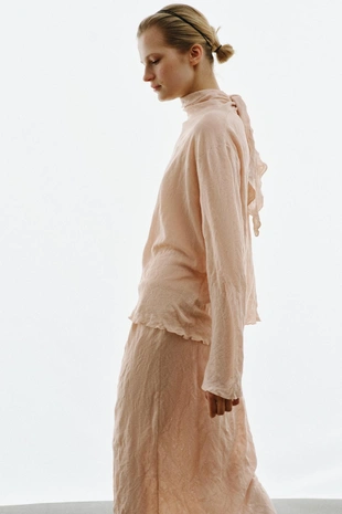 Вязаный свитер с бантом и жатым эффектом- Заказать в России