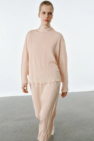 Юбка миди из жатого трикотажа- Заказать в России