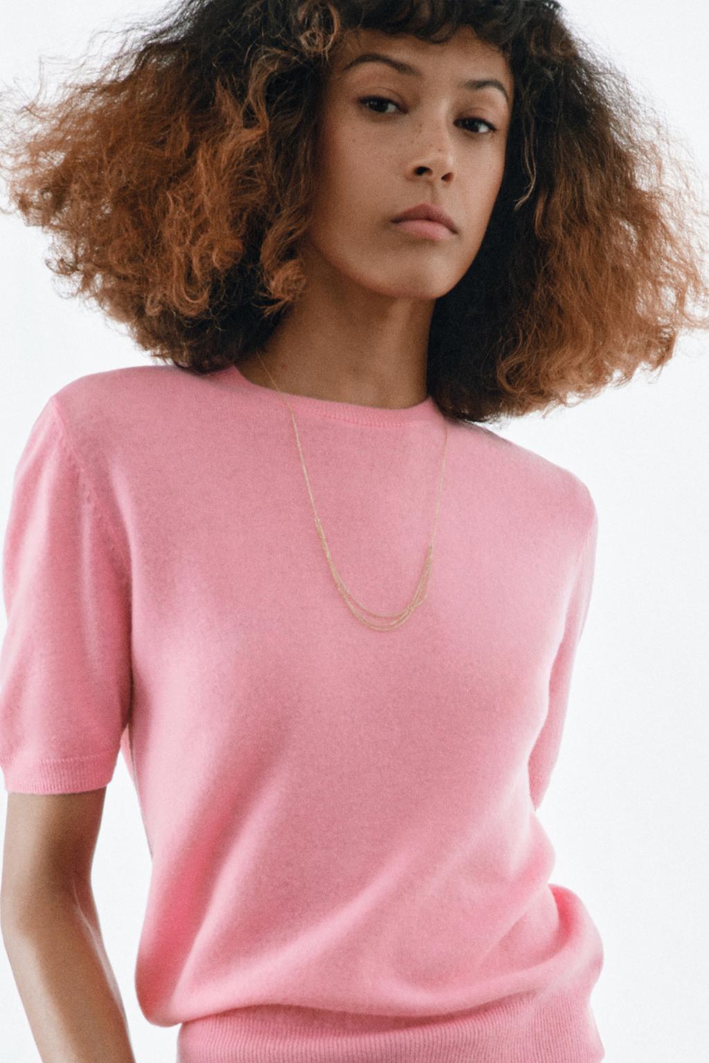 СВИТЕР ИЗ 100% ШЕРСТИ С КОРОТКИМИ РУКАВАМИ