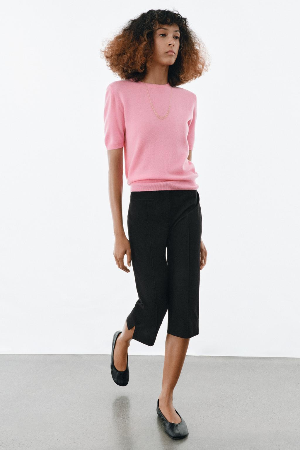 СВИТЕР ИЗ 100% ШЕРСТИ С КОРОТКИМИ РУКАВАМИ