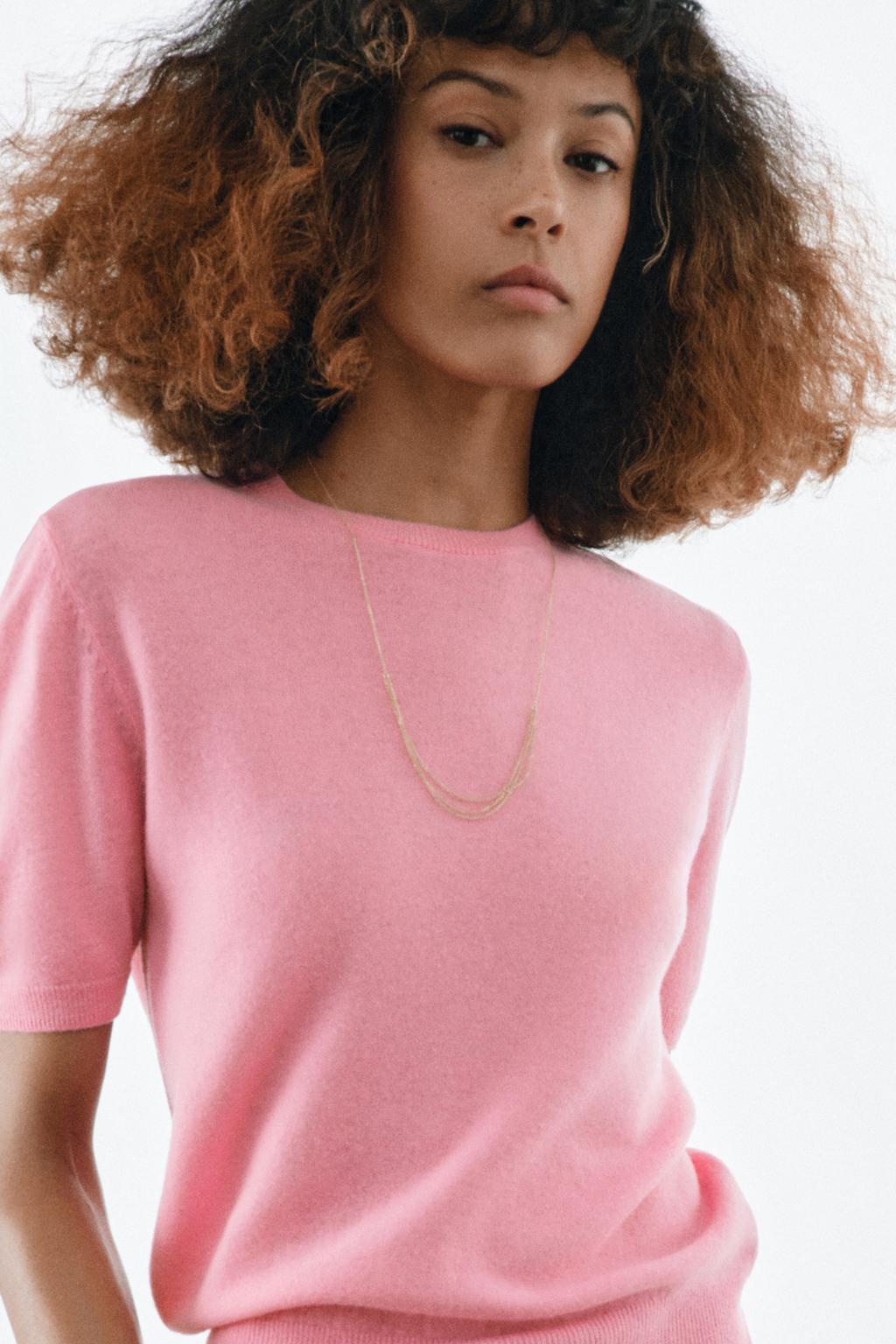 СВИТЕР ИЗ 100% ШЕРСТИ С КОРОТКИМИ РУКАВАМИ