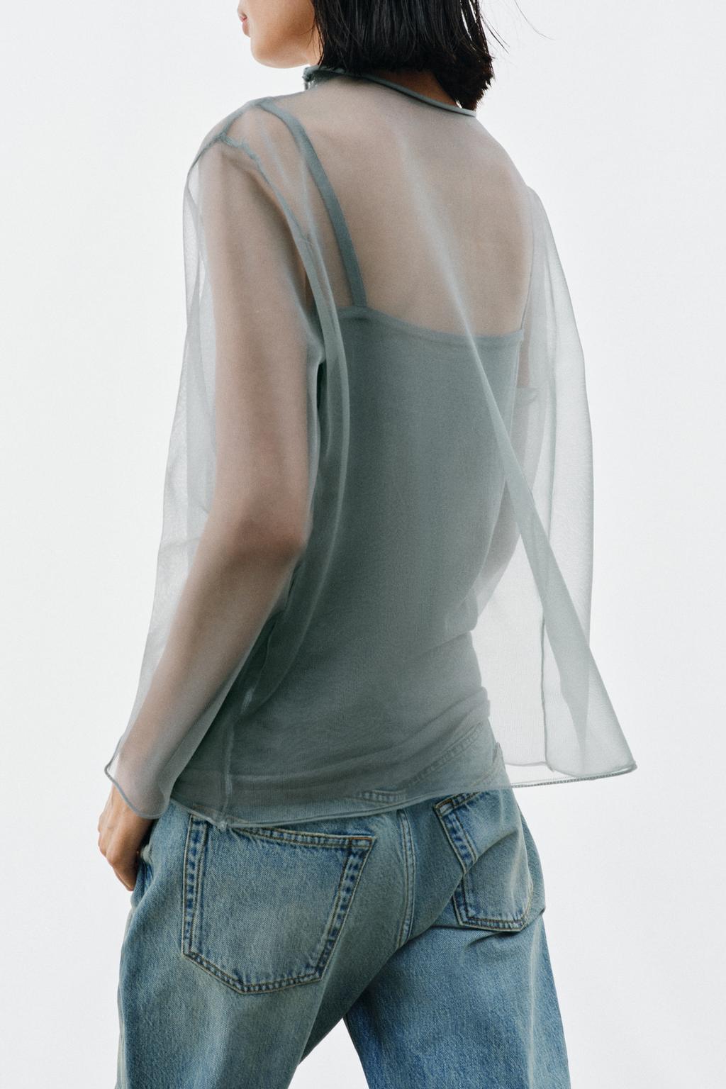 ПОЛУПРОЗРАЧНЫЙ ТРИКОТАЖНЫЙ ТОП