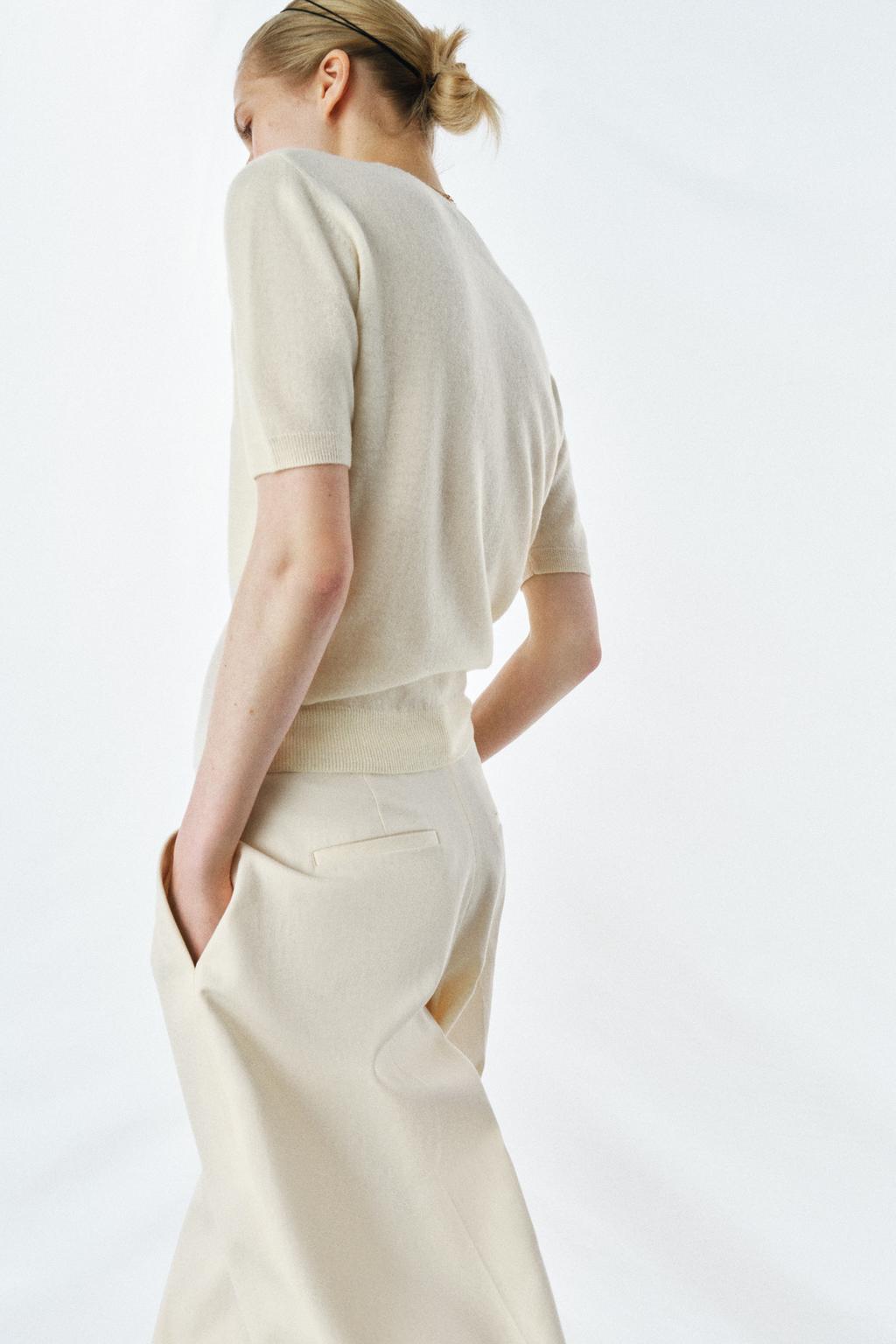 СВИТЕР ИЗ 100% ШЕРСТИ С КОРОТКИМИ РУКАВАМИ