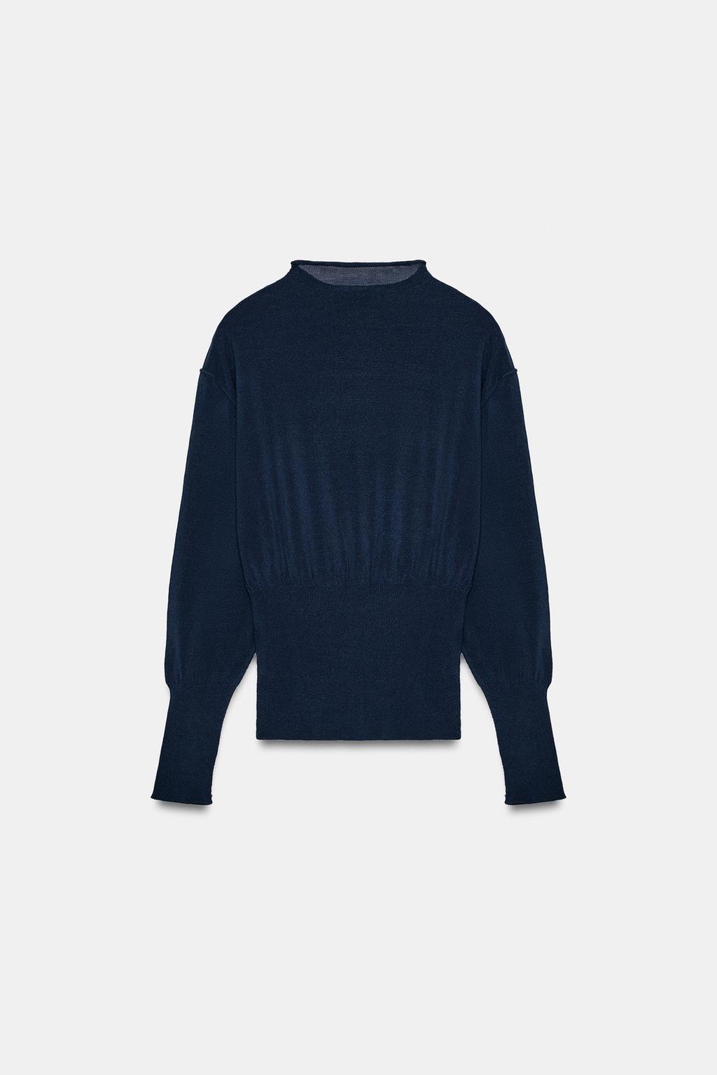 ВЯЗАНЫЙ ДЖЕМПЕР С ШИРОКИМ ПОЯСОМ