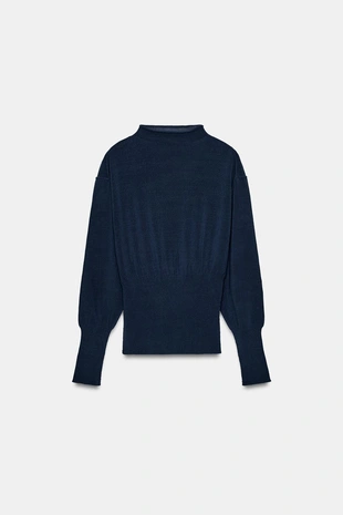 Вязаный джемпер с широким поясом- Заказать в России