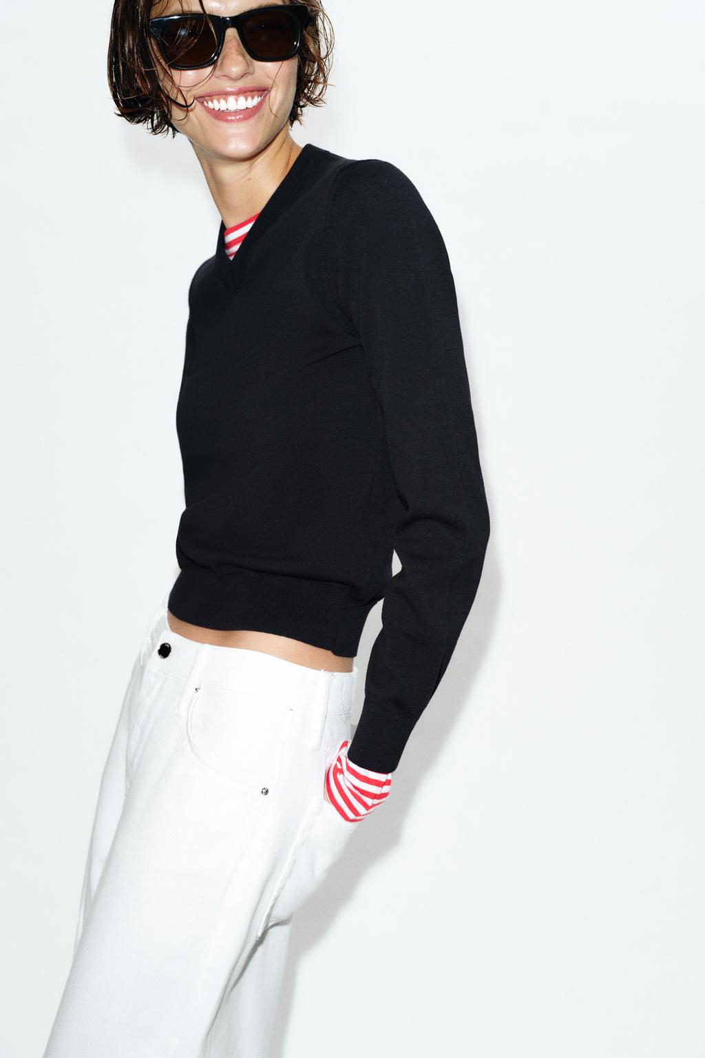 СВИТЕР В ПОЛОСКУ С КОМБИНИРОВАННОЙ ОТДЕЛКОЙ