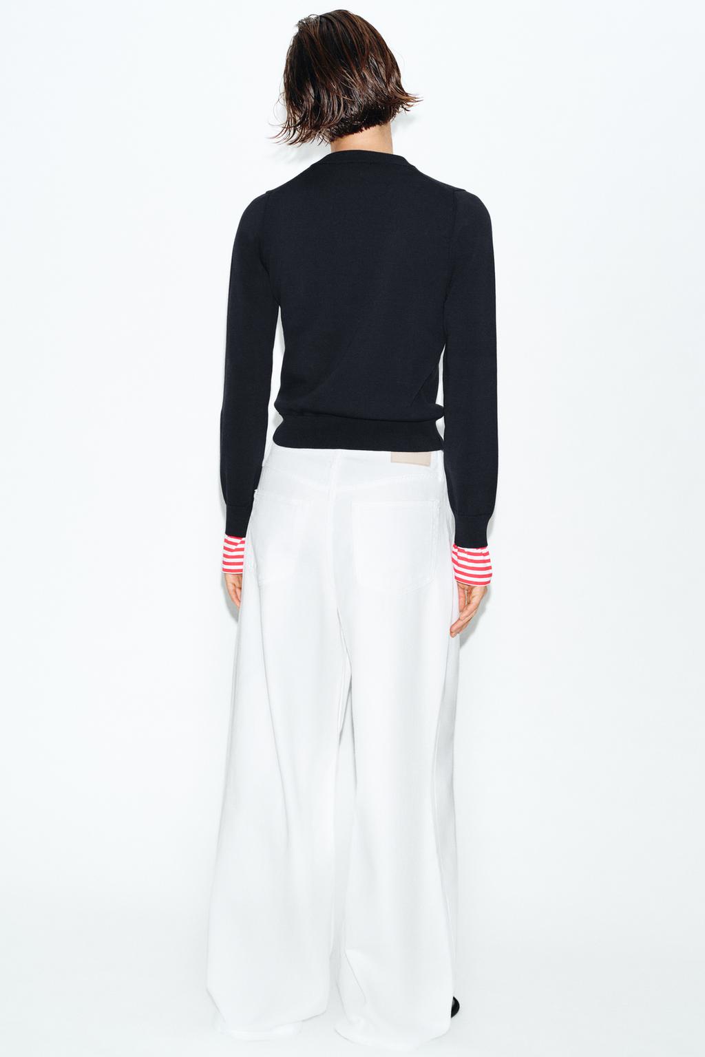 СВИТЕР В ПОЛОСКУ С КОМБИНИРОВАННОЙ ОТДЕЛКОЙ