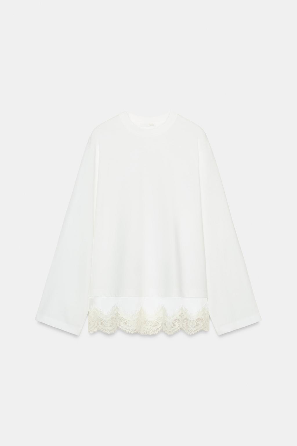 КОМБИНИРОВАННАЯ ФУТБОЛКА С КРУЖЕВОМ