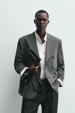 Двубортный блейзер из шерсти- Заказать в России