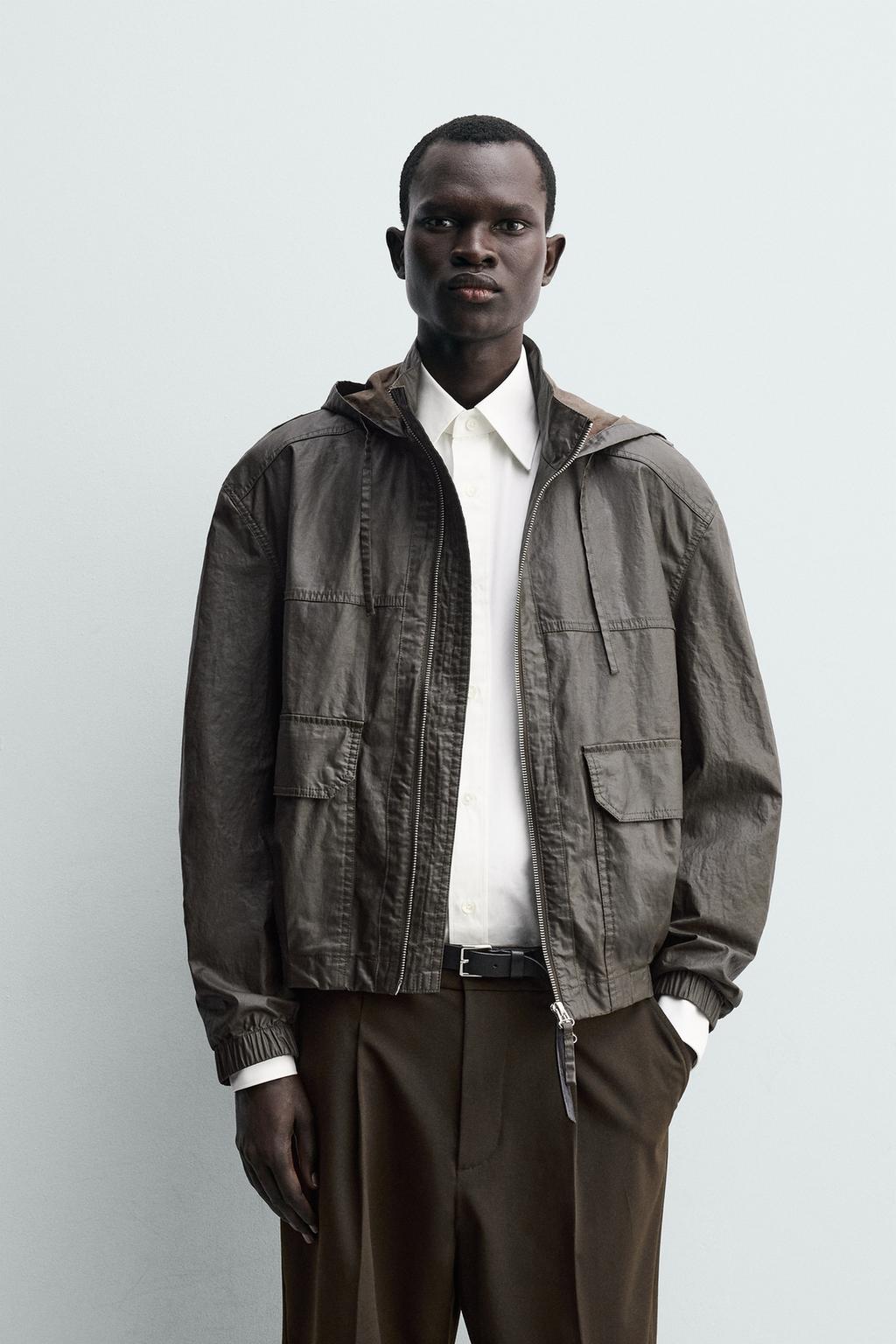 КУРТКА ИЗ ЛЬНА И ХЛОПКА С ВОЩЕНЫМ ПОКРЫТИЕМ