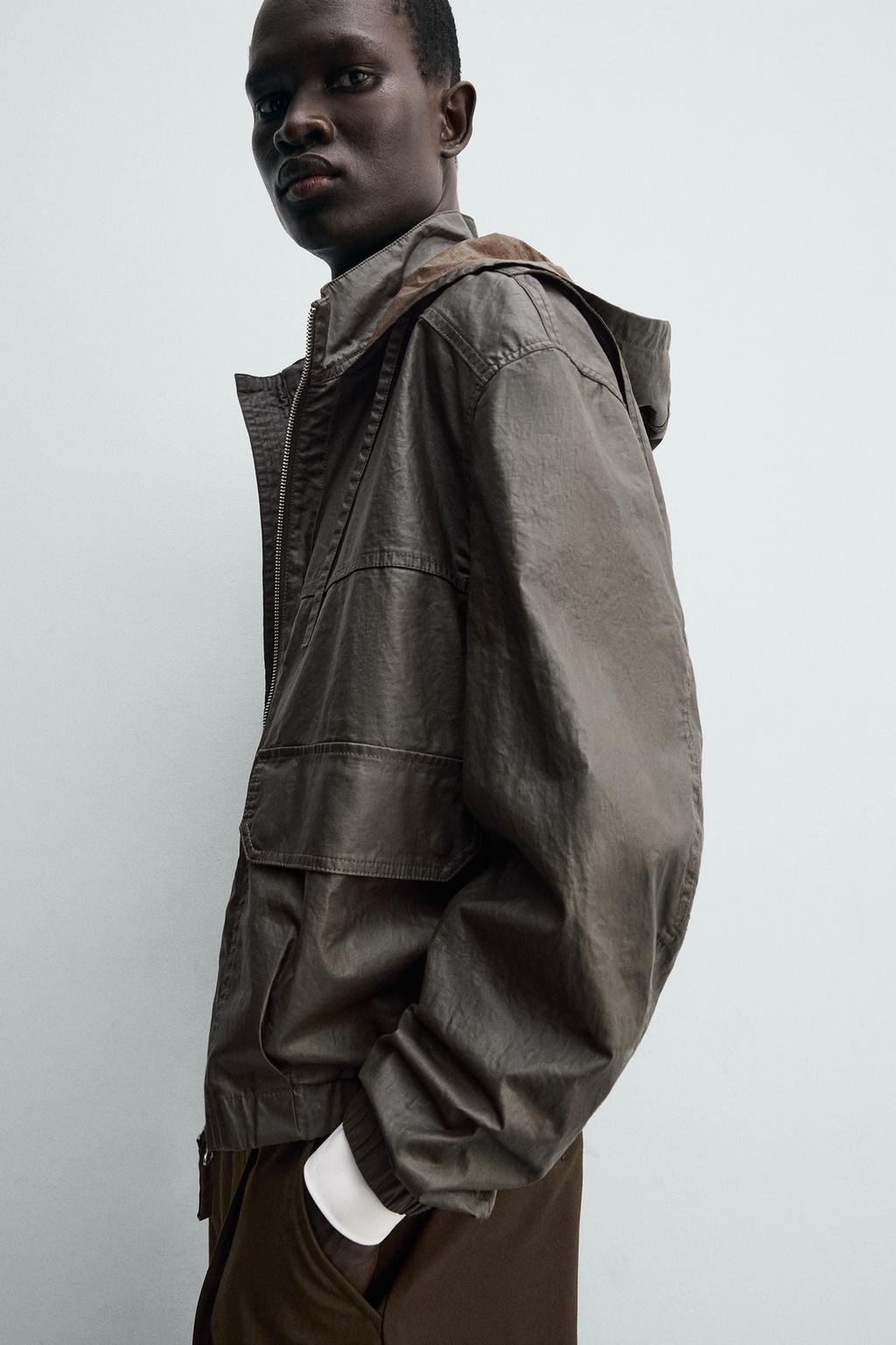 КУРТКА ИЗ ЛЬНА И ХЛОПКА С ВОЩЕНЫМ ПОКРЫТИЕМ