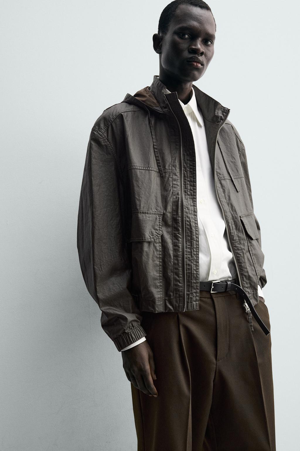 КУРТКА ИЗ ЛЬНА И ХЛОПКА С ВОЩЕНЫМ ПОКРЫТИЕМ