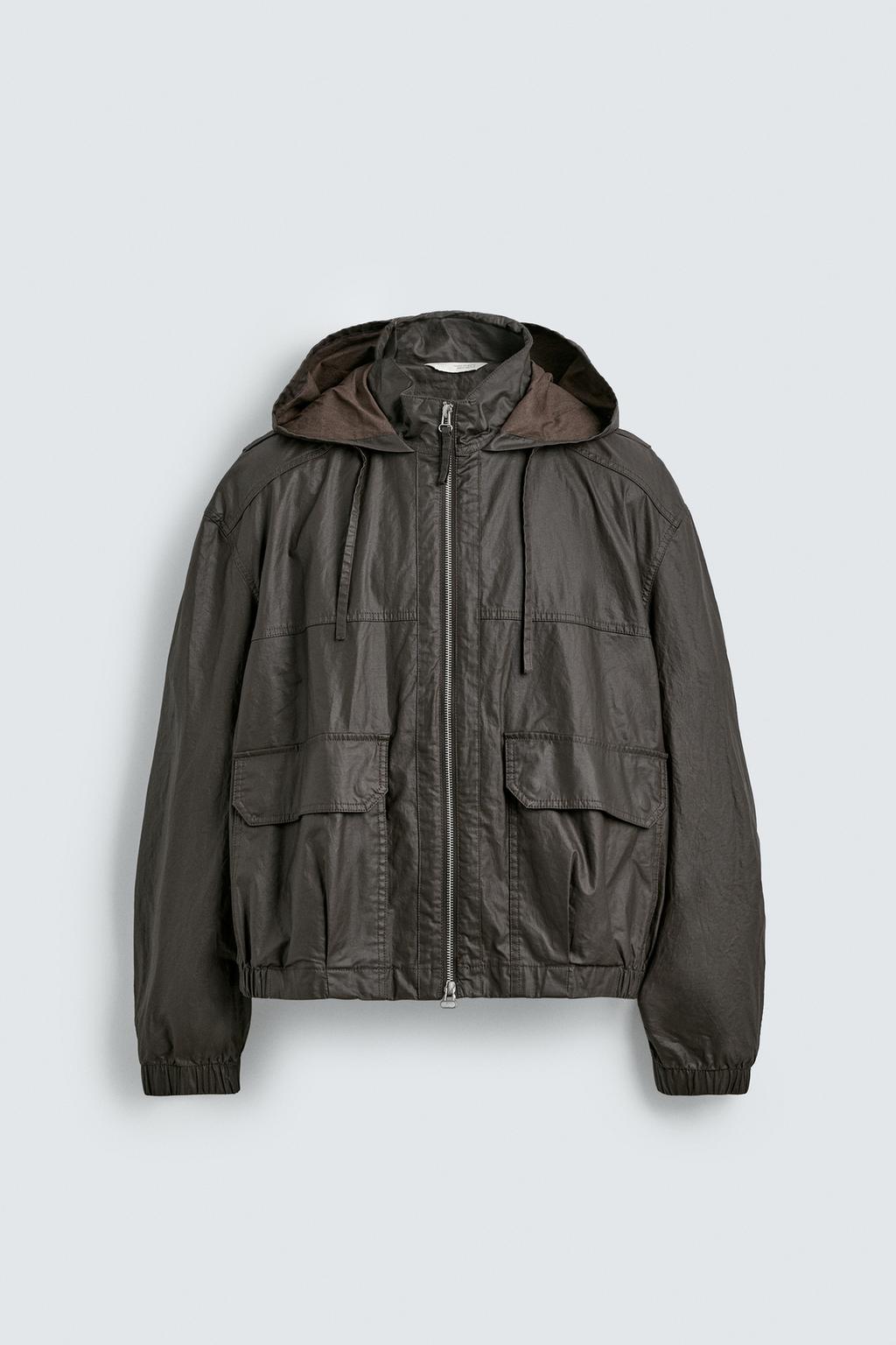 КУРТКА ИЗ ЛЬНА И ХЛОПКА С ВОЩЕНЫМ ПОКРЫТИЕМ