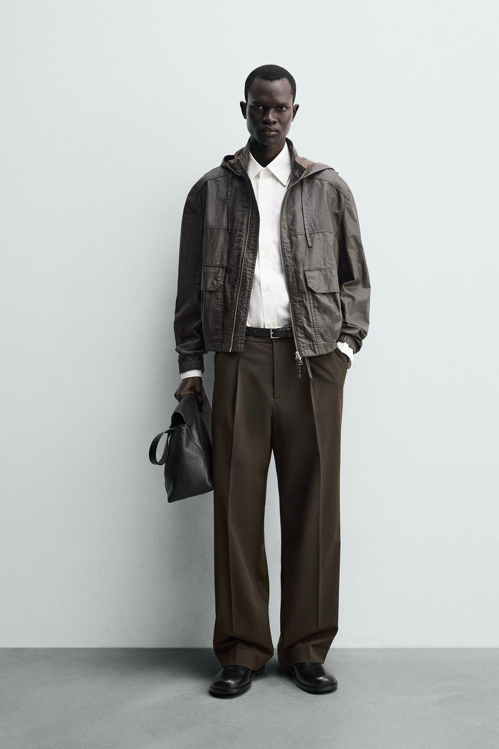 КУРТКА ИЗ ЛЬНА И ХЛОПКА С ВОЩЕНЫМ ПОКРЫТИЕМ