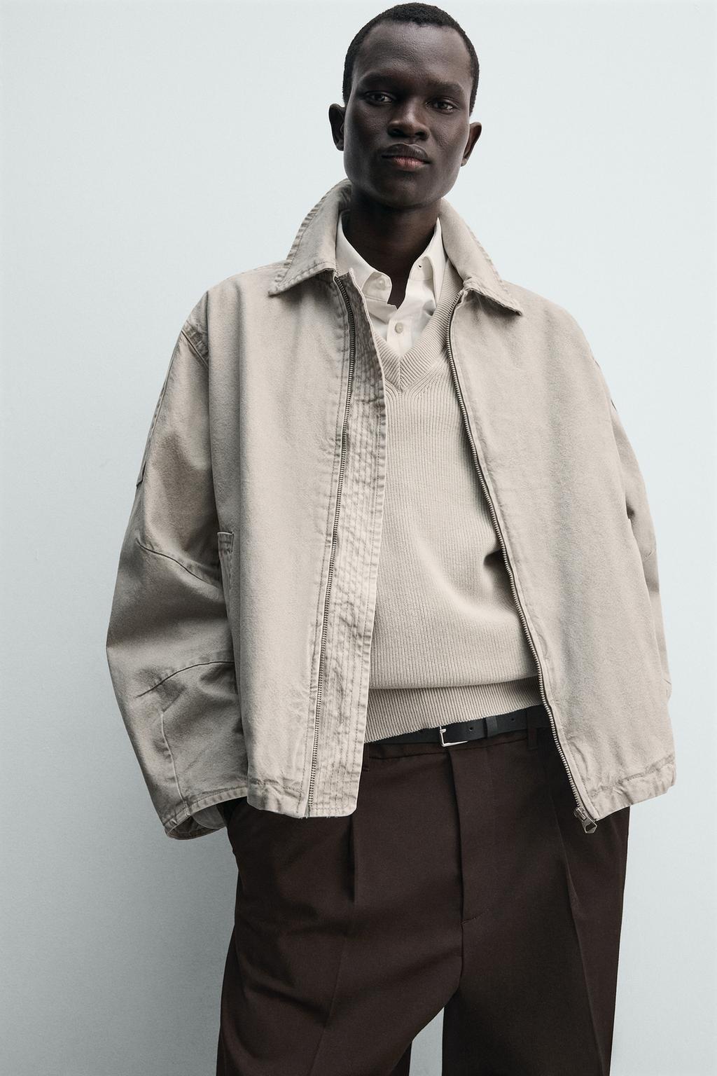 КУРТКА BOXY FIT С ЭФФЕКТОМ ПОТЕРТОСТИ