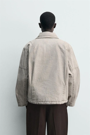 Куртка BOXY FIT с эффектом потертости- Заказать в России