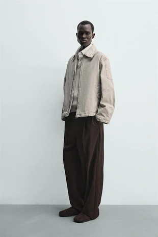 Куртка BOXY FIT с эффектом потертости- Заказать в России