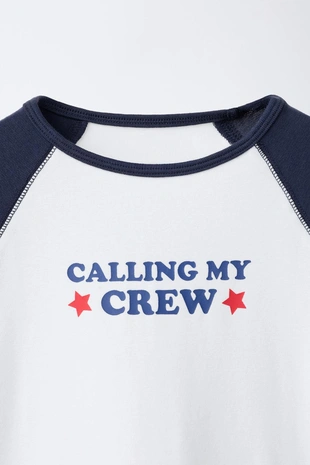 Майка с рукавами реглан и текстом из модала- Заказать в России