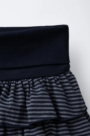 Юбка-шорты с воланами и полосками