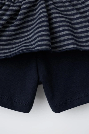 Юбка-шорты с воланами и полосками