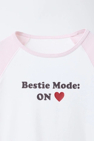 Футболка реглан с надписью из модала