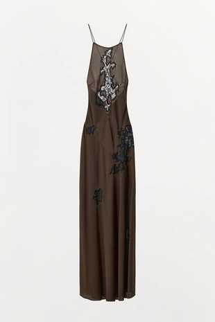 Кружевное платье с горловиной халтер- Заказать в России