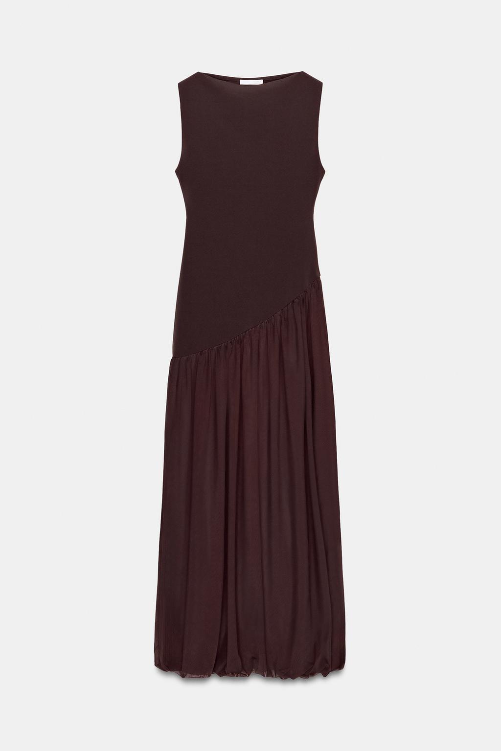 ДЛИННОЕ ПЛАТЬЕ ИЗ ПОЛУПРОЗРАЧНОЙ ТКАНИ