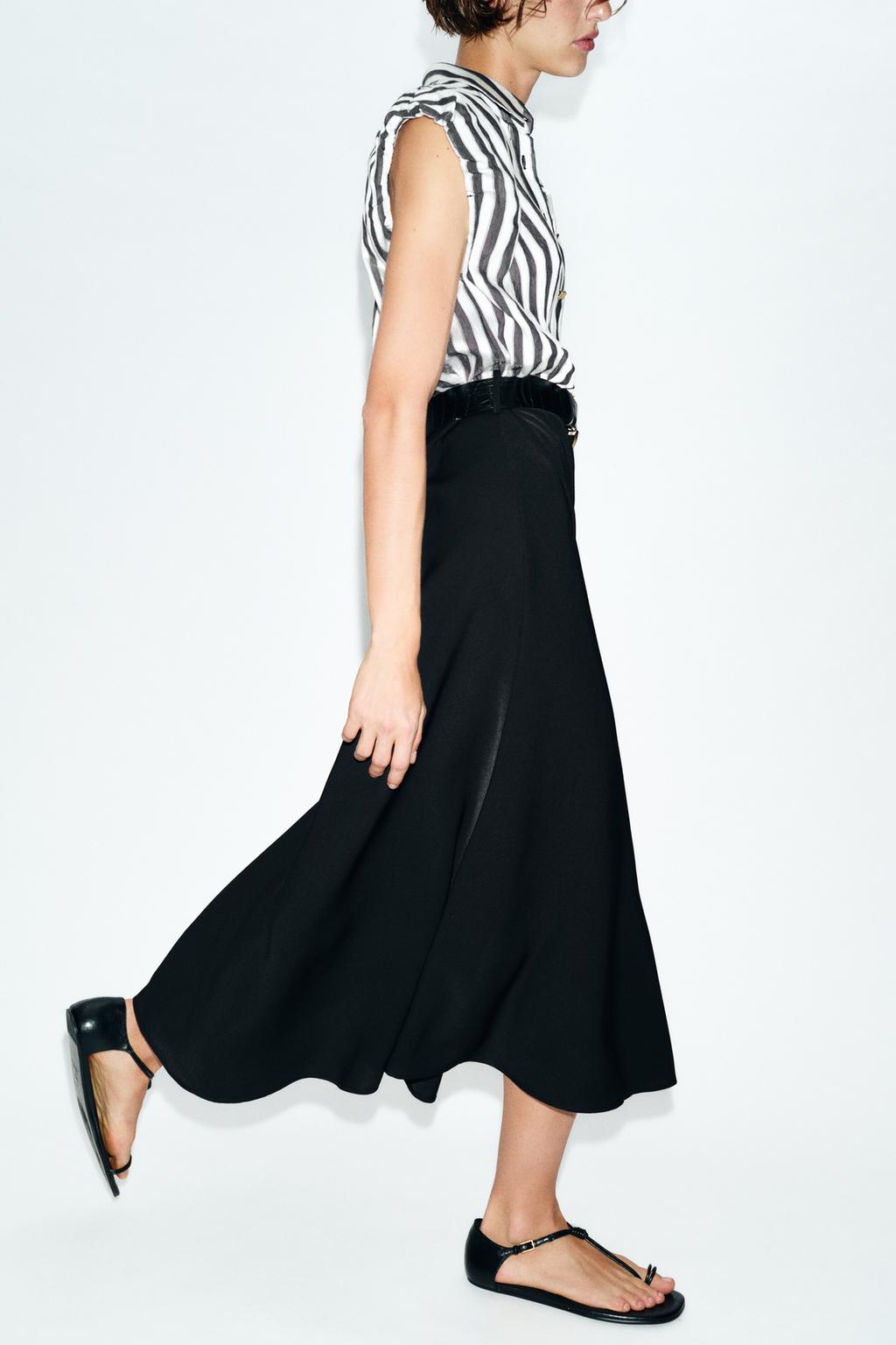 КОМБИНИРОВАННОЕ ПЛАТЬЕ МИДИ В ПОЛОСКУ С РЕМНЕМ