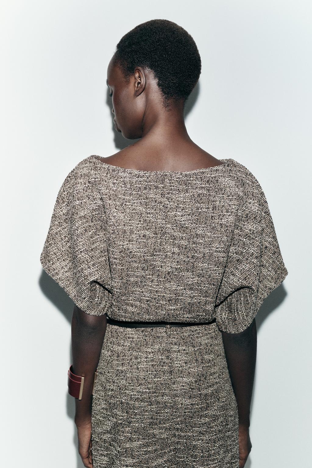 ПЛАТЬЕ МИДИ С ТЕКСТУРОЙ И РЕМНЕМ