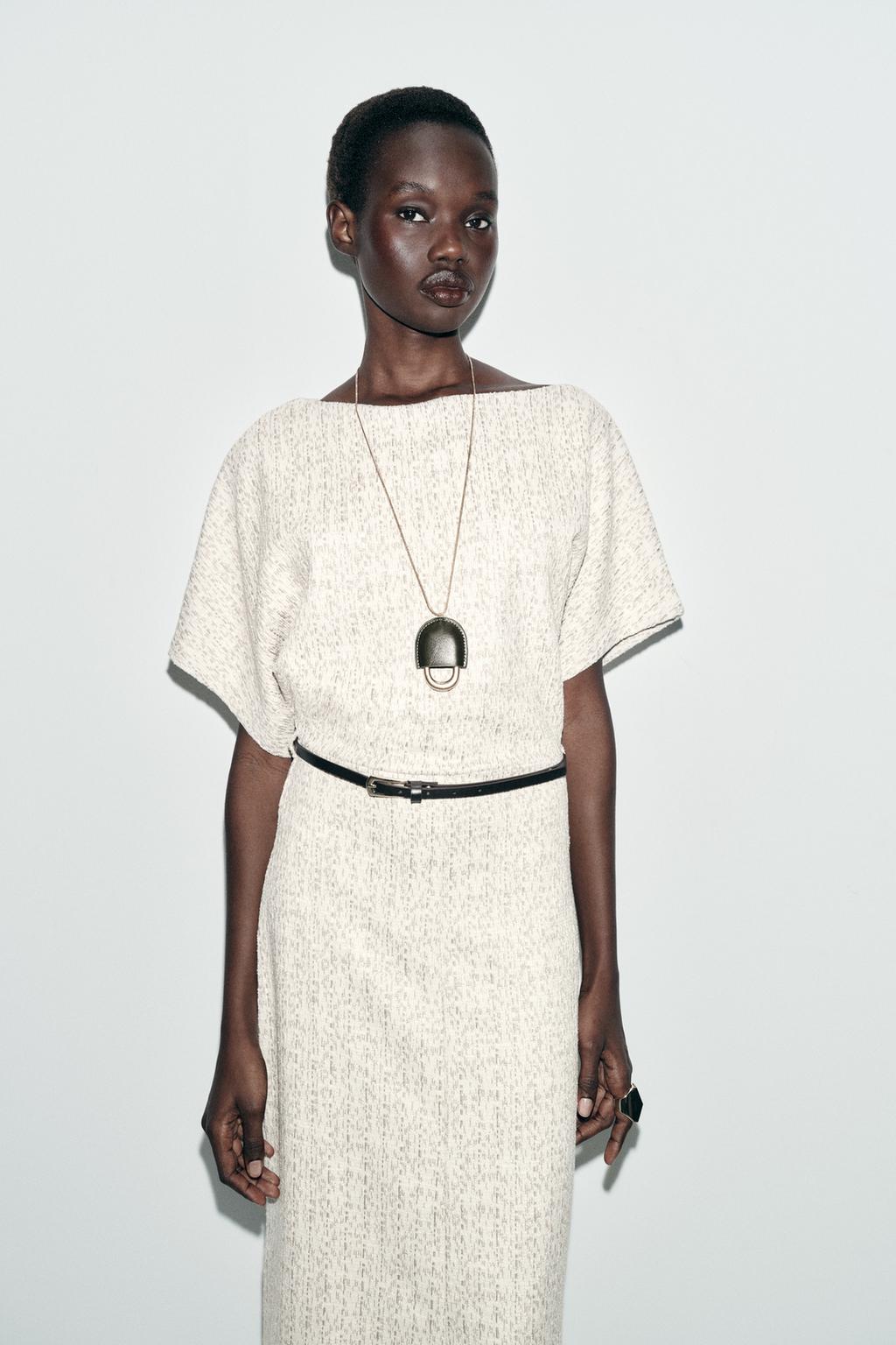 ТЕКСТУРНОЕ ПЛАТЬЕ МИДИ С ПОЯСОМ