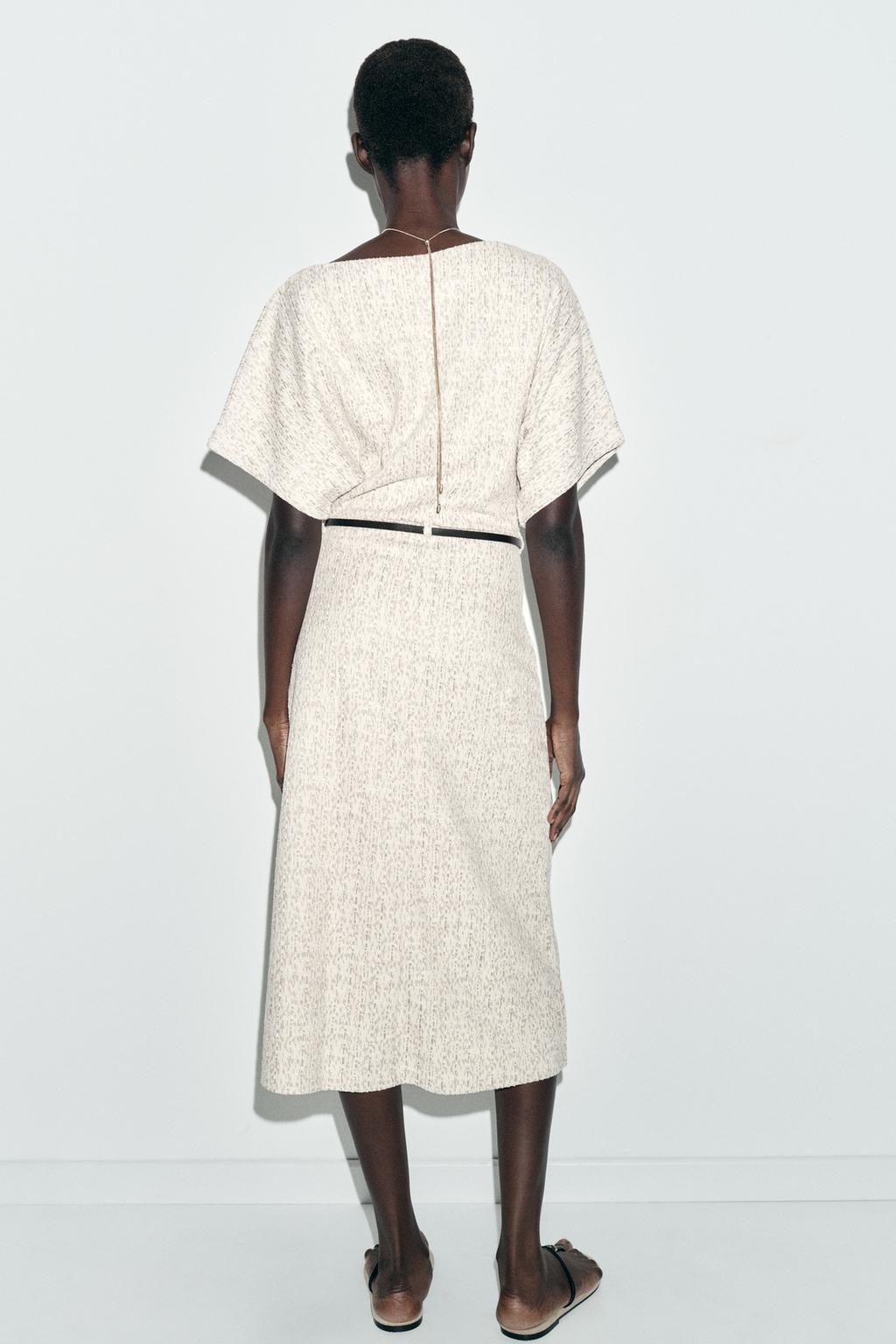 ТЕКСТУРНОЕ ПЛАТЬЕ МИДИ С ПОЯСОМ